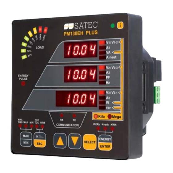 Satec PM130 PLUS Series Quick Start Manual