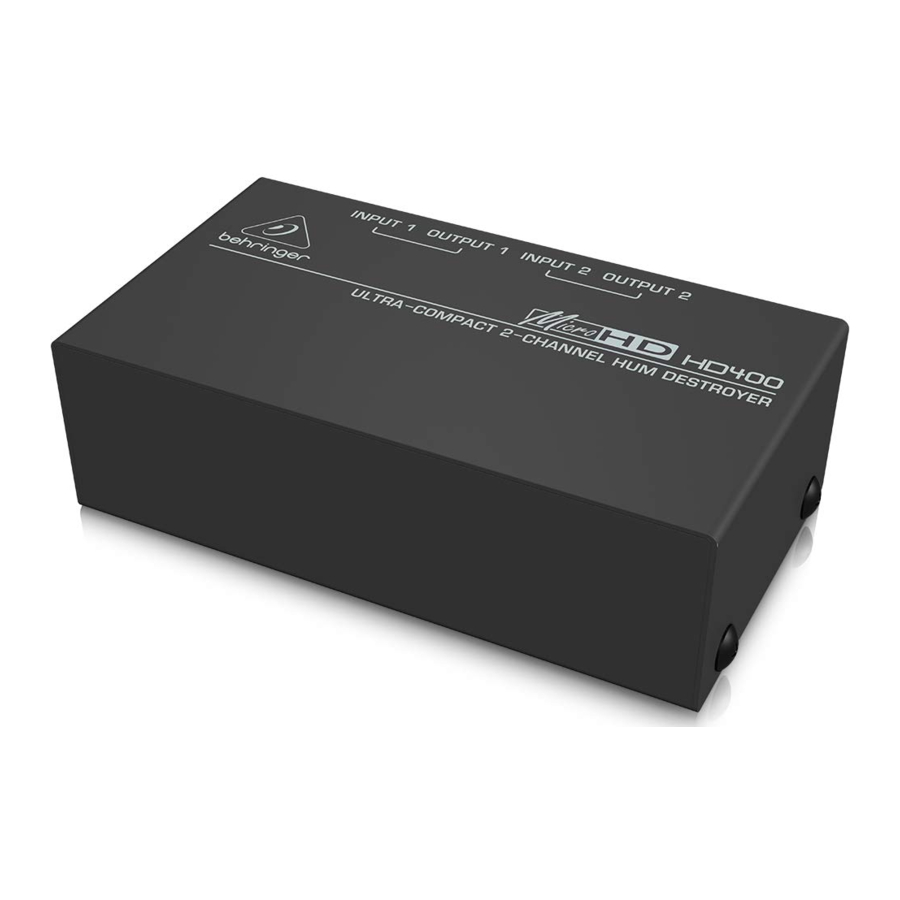 Behringer MICROHD HD400 Manual