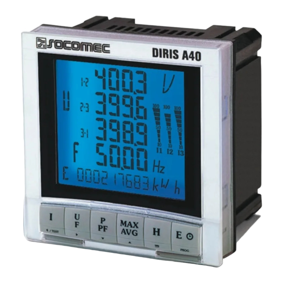 socomec DIRIS A40 Operating Instructions Manual