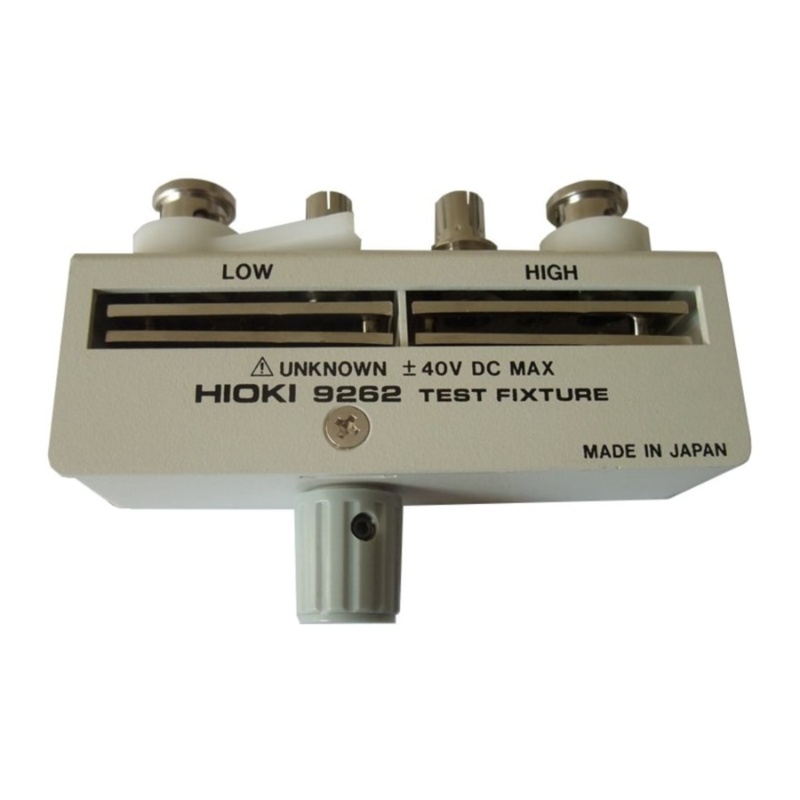 Hioki 9262 - Test Fixture Manual