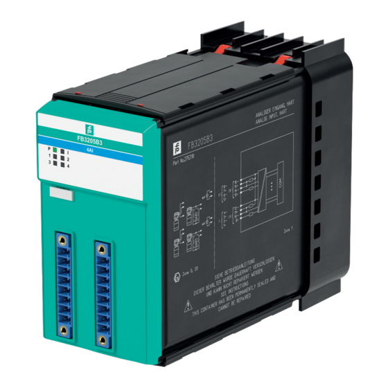 Pepperl+Fuchs FB3205B3 Instruction Manual