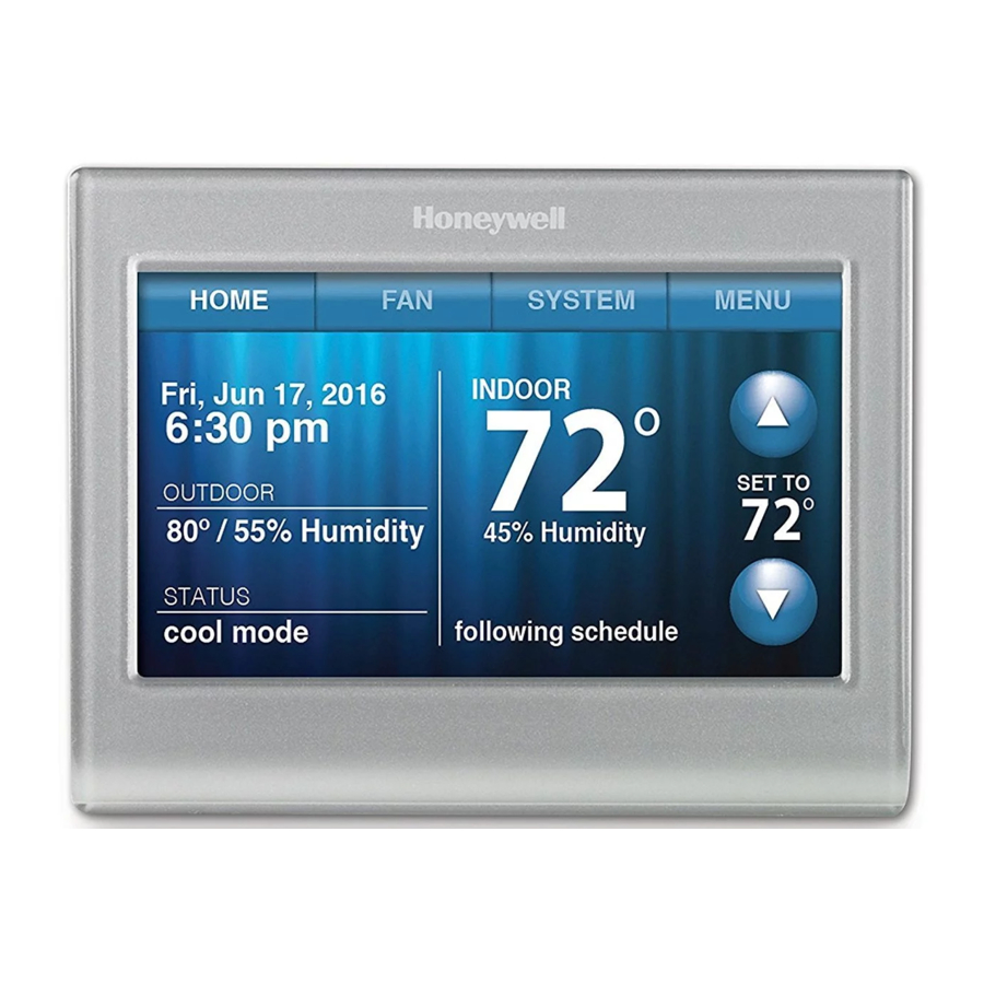 Honeywell RTH9580 - Smart Colour Touchscreen Programmable Thermostat Smart Series Manual