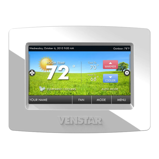 Venstar T5800 ColorTouch Owner's Manual And Installation Instructions