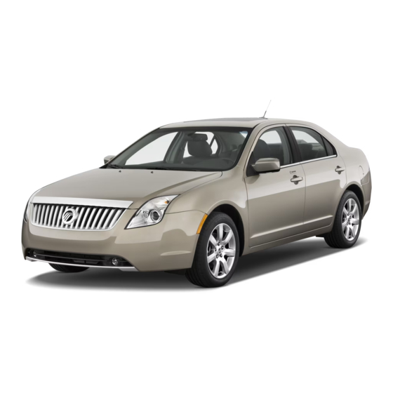 Mercury Milan 2011 Quick Reference Manual