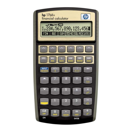 HP 17bII+ User Manual