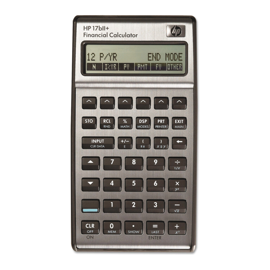 HP 17BII - Financial Calculator Manuals