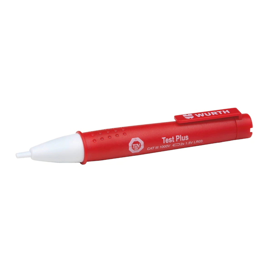 Würth TEST PLUS Translation Of The Original Operating Instruction
