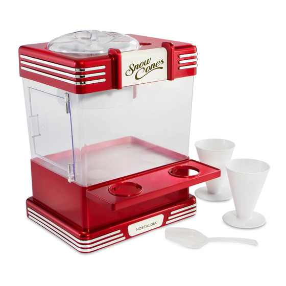 Nostalgia Electrics Retro Snow Cone Maker RSM602 Instructions And Recipes Manual
