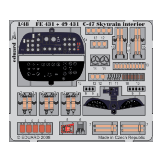Eduard Zoom C-47 Skytrain interior S.A. Assembly Instructions