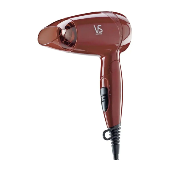 VS Sassoon VSD102A Instruction Booklet