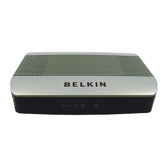 Belkin High Speed ADSL2+ Modem User Manual