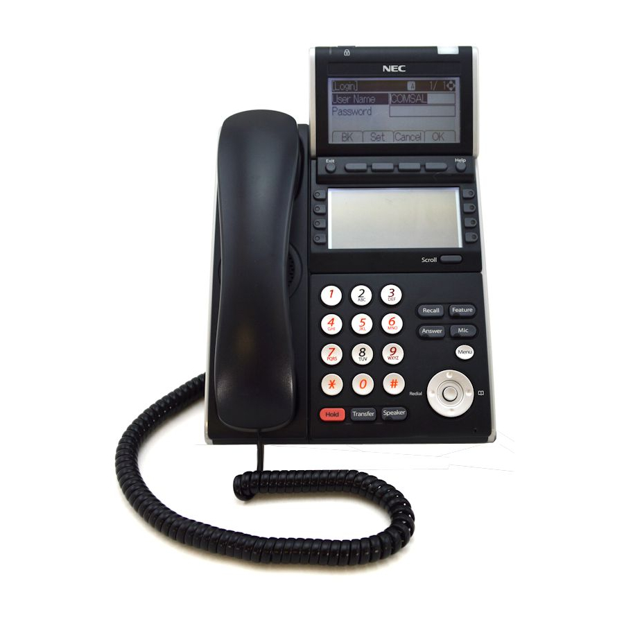 NEC ITL-8LD-1 - DT730 - 8 Button DESI Less Display IP Phone Manuals