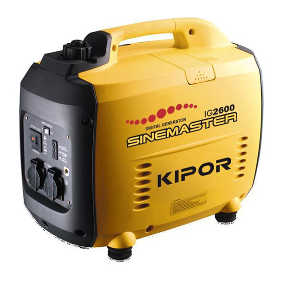 Kipor Sinamaster I G2600 Operation Manual