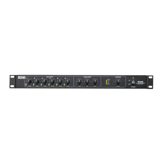 Rane RM6 User Manual