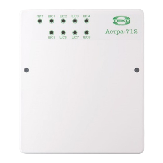 User Manuals: teko Astra-712/4 Control Panel Security