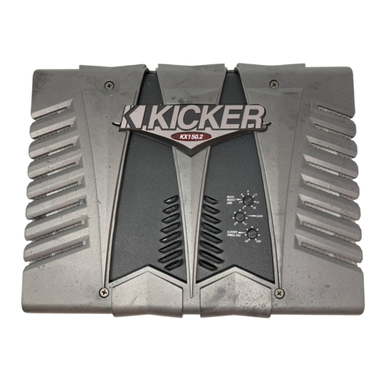 KICKER KX120.2 CAR AMPLIFIER USER MANUAL | ManualsLib