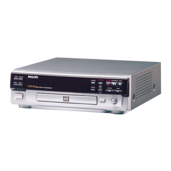 Philips CDR930 Audio CD Recorder Manuals