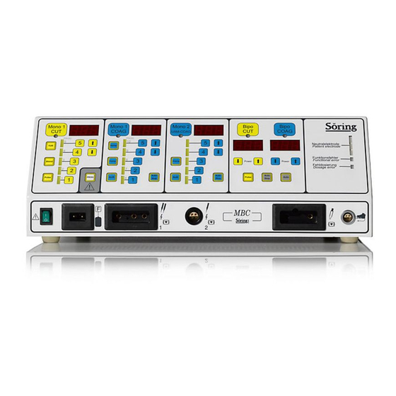 User Manuals: Söring MBC-601 HF Electrosurgical Unit