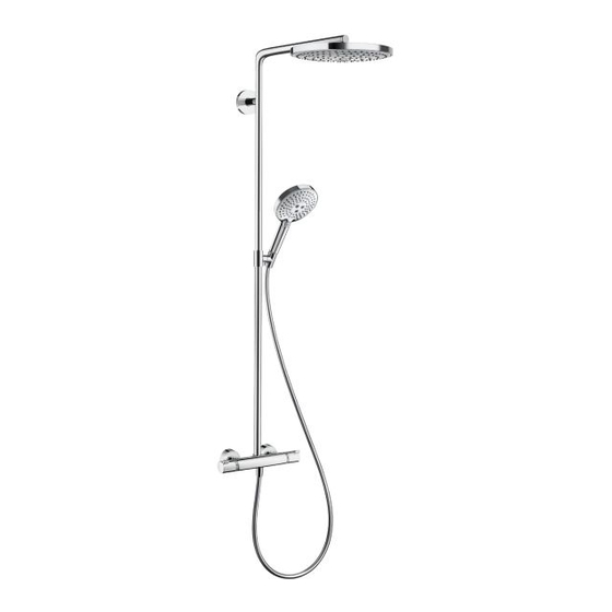 Hans Grohe Raindance Select S 240 2jet Showerpipe 27129 1 Series Installation/User Instructions/Warranty