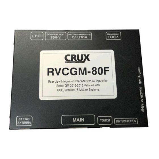 Crux Sightline RVCGM-80F Quick Start Manual