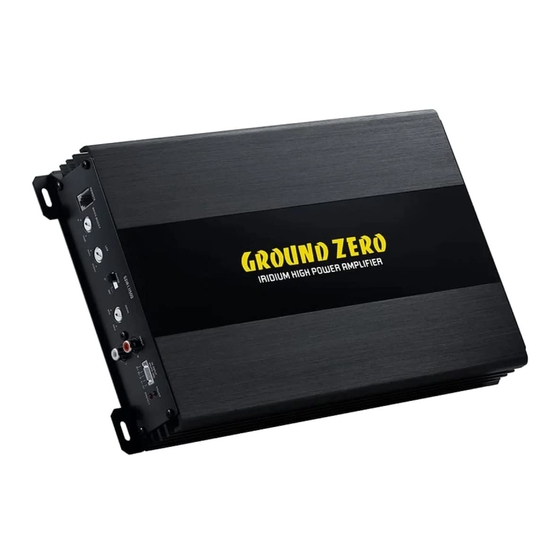 Ground Zero IRIDIUM Series Owner's Manual