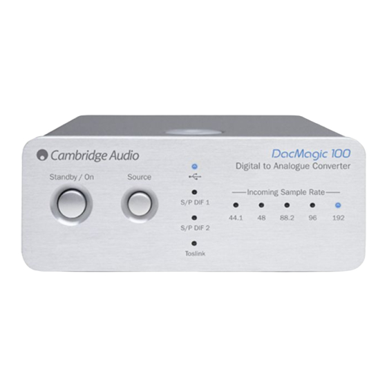 Cambridge Audio AZUR DacMagic 100 User Manual