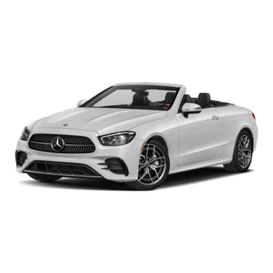 Mercedes-Benz E-Class Convertible Operator's Manual