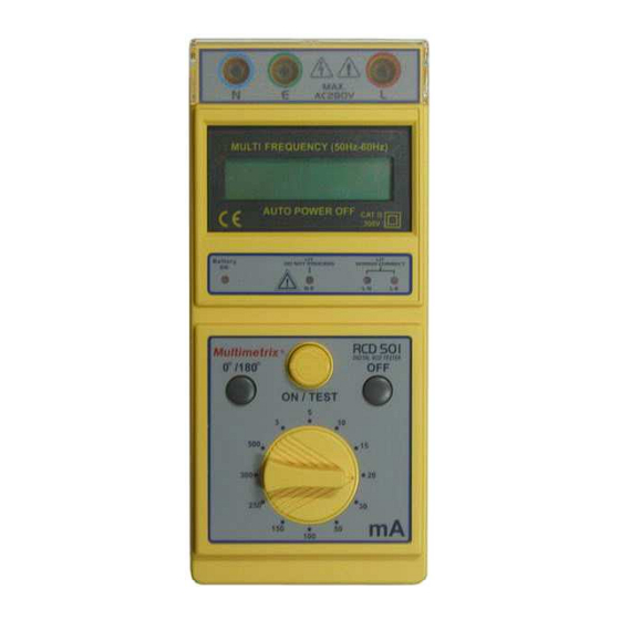 Multimetrix RCD 501 Manual