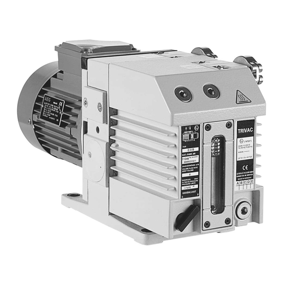 Leybold vacuum TRIVAC S 4 B Operating Instructions Manual