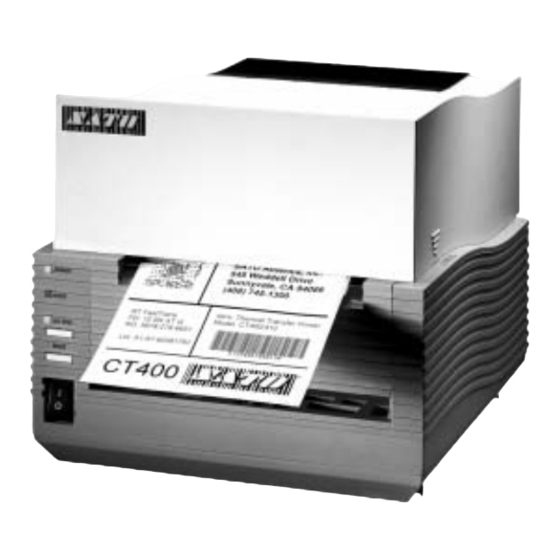 SATO CT400 Operator And Technical Reference Manual