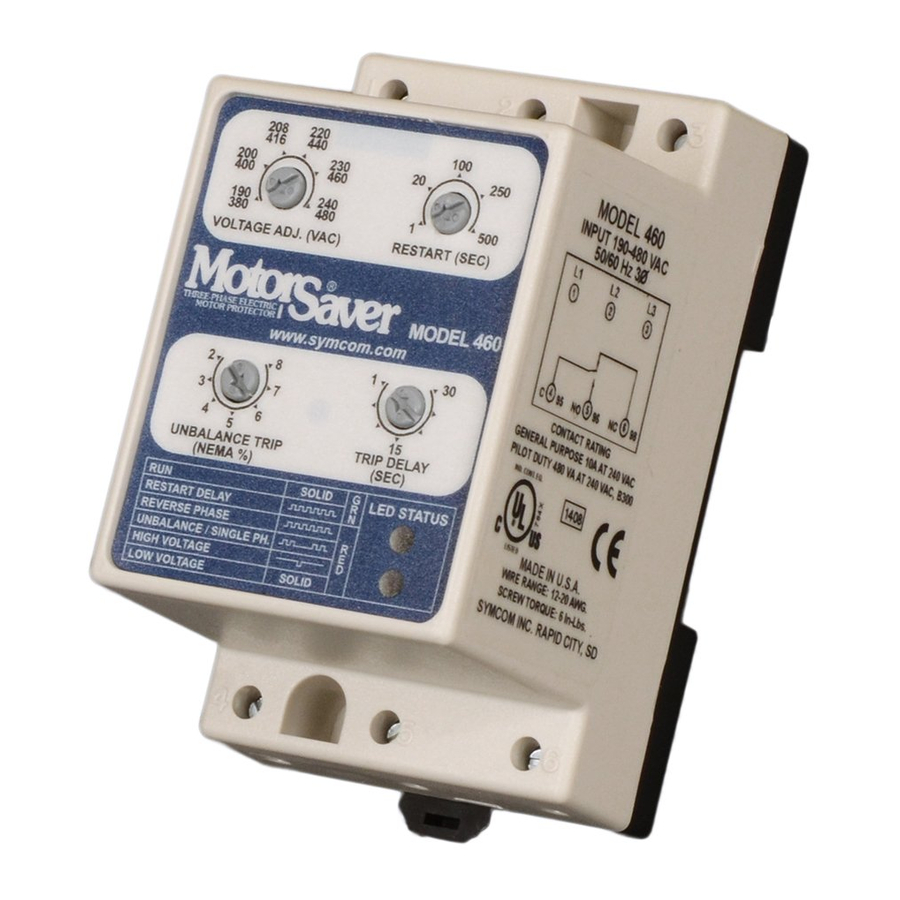 SymCom MOTORSAVER 460 Installation Instructions