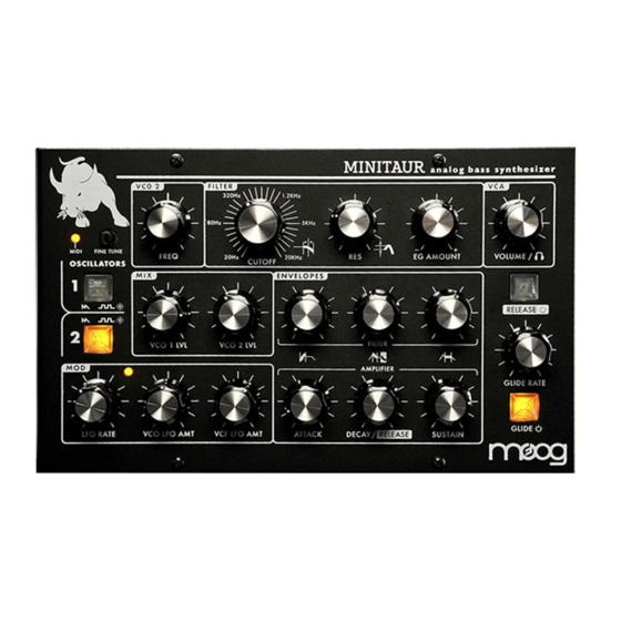 Moog MINITAUR v2.2 Quick Start Manual