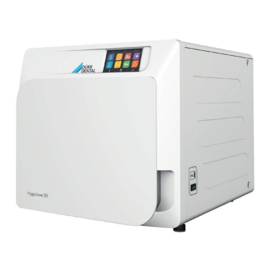 Durr Dental Hygoclave 50 Installation And Operating Instructions Manual