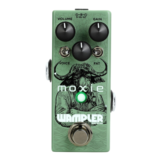Wampler Moxie Overdrive Quick Reference Manual
