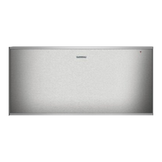Gaggenau WS46.1.2 User Manual And Installation Instructions