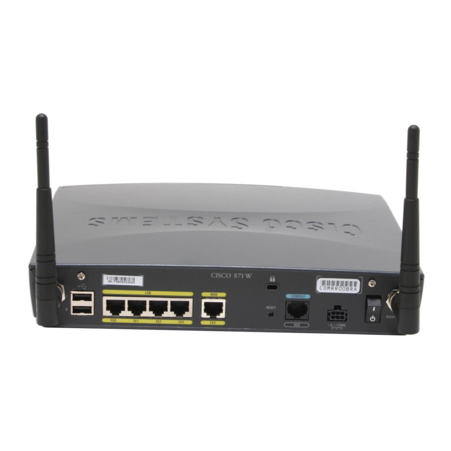 Cisco CISCO871-K9 - 871 Integrated Services Router Manuals