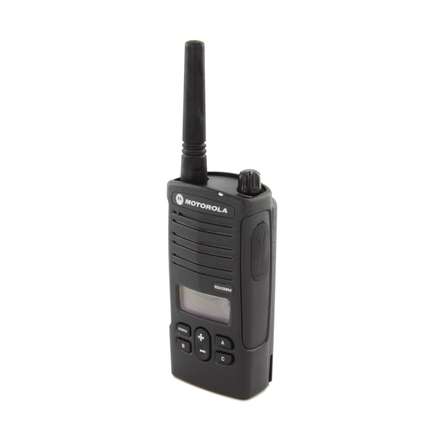 Motorola RDU2080d - RDX Series On-Site UHF 2 Watt 8 Channel Two Way Business Radio Manuals
