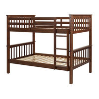 Walker Edison Twin over Twin Solid Wood Bunk Bed BWTOTMS Assembly Instructions Manual