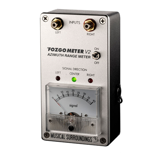 Musical Surroundings FOZGOMETER V2 Owner's Manual