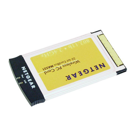 Netgear MA521 - 802.11b Wireless PC Card Manuals