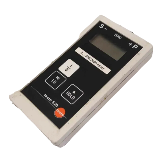 TESTO 520 Operating Instructions