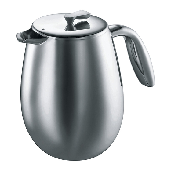 Bodum COLUMBIA Instructions For Use Manual