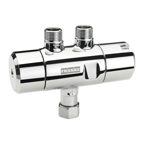 Franke PURE0031 Installation And Operating Instructions Manual