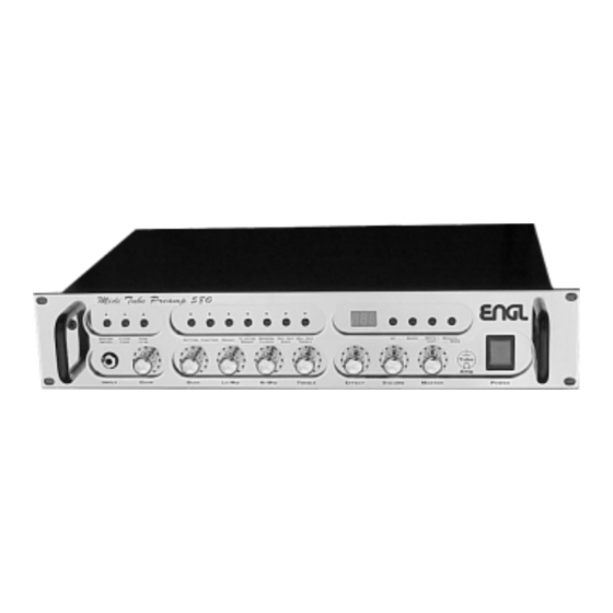 Engl Midi Tube Preamp 580 Operator's Manual