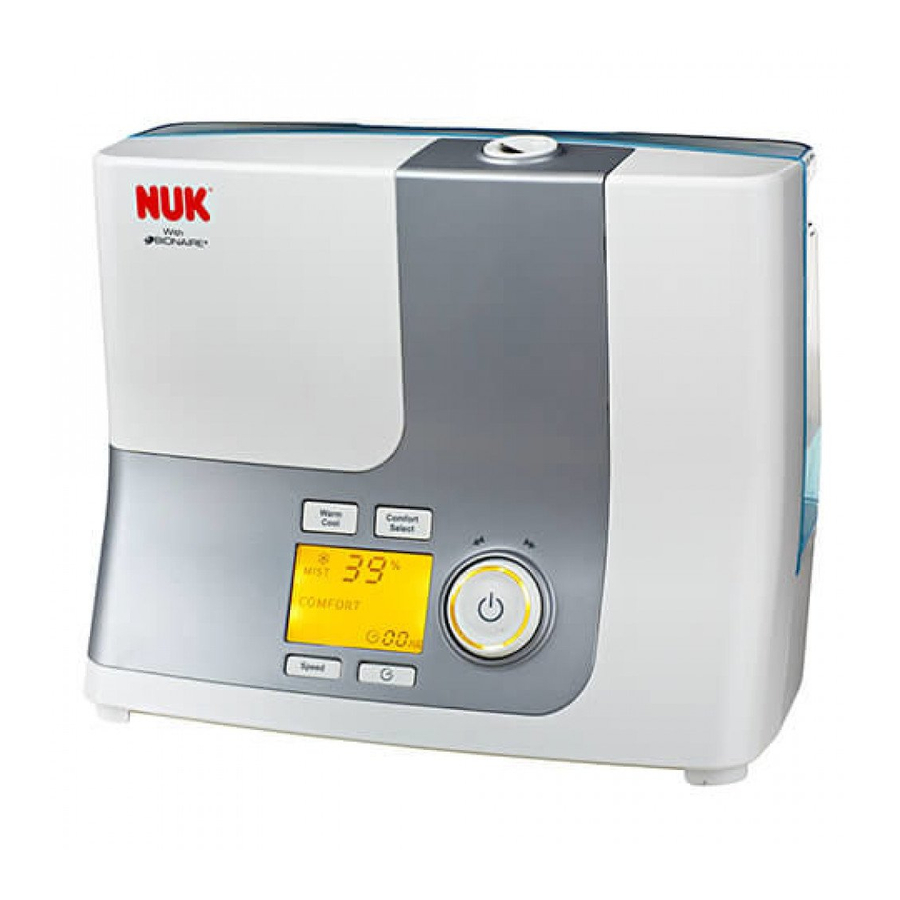 Bionaire NUK 78102 - Ultrasonic Warm & Cool Mist Humidifier Manual