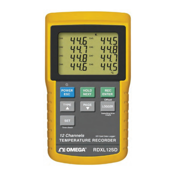Omega RDXL12SD User Manual