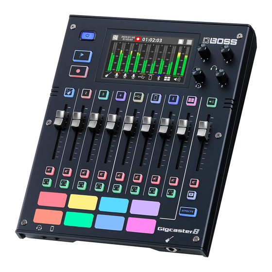 Boss Gigcaster 8 Startup Manual