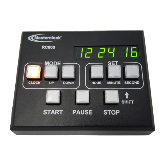 Masterclock RC600 Manuals