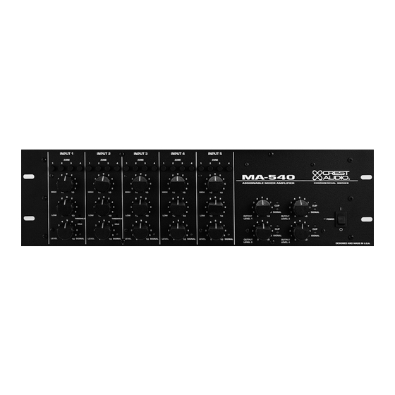Crest Audio MA 540 Specifications