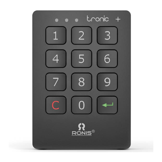 Ronis TRONIC+ Electronic Lock Manuals